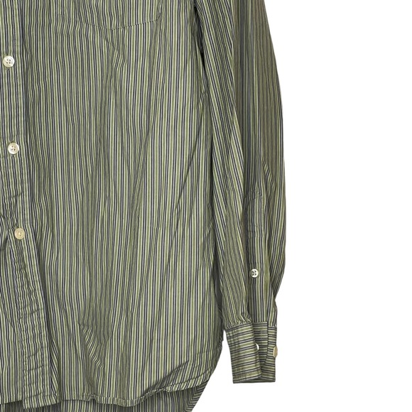 Gap 80's Two Ply Poplin Button Up Shirt Longsleeve Striped 100% Cotton Men Large - Picture 5 of 8
